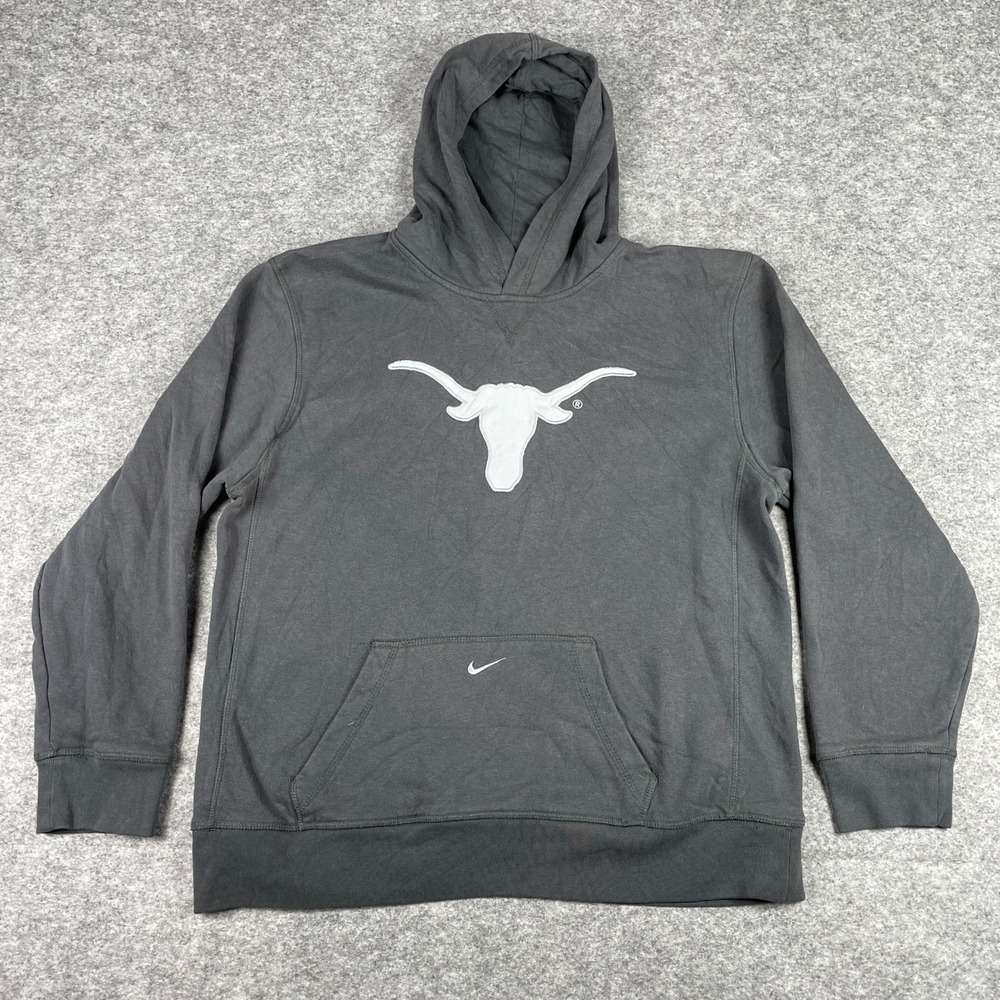Texas Longhorns Hoodie Boys XL 20 Gray Nike Pocket Swoosh Sweatshirt Football
